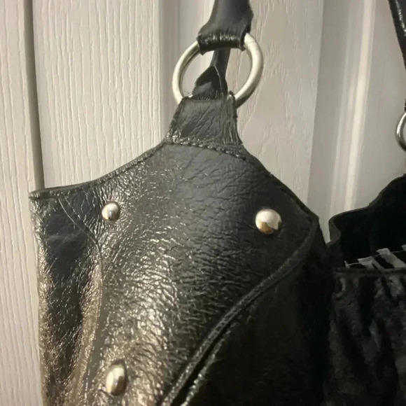 ALDO BLACK SHOULDER VINYL  BAG - Picture 7 of 15